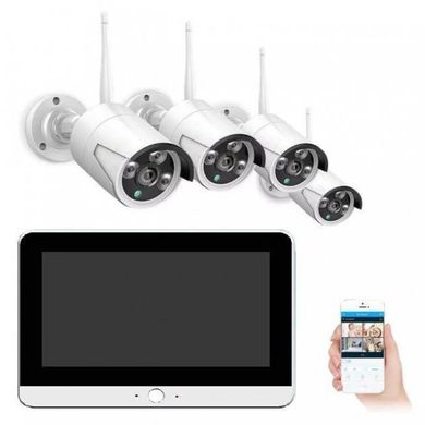Комплект видеонаблюдения беспроводной DVR KIT CAD Full HD 8004/6673 Wi-Fi 4ch набор на 4 камеры 51231256 фото