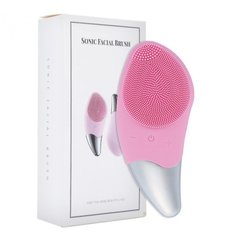 Електрична силіконова щітка-масажер для обличчя Sonic Facial Brush рожева Vener-TV-702 фото