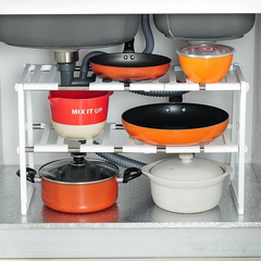 Кухонна полиця для куховаріння посуду регульована 38-70 см Багатофункціональна стійка Розпродаж Uts-5513 Polka фото