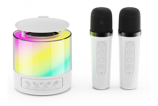 Портативная колонка (K19) (Bluetooth, LED, 2 микроф.) (Белая) MeladPof-17259 фото