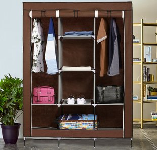 Складной каркасный тканевый шкаф Storage Wardrobe 88130 шкаф на три секции 130*45*175 Mushtak-14423 фото