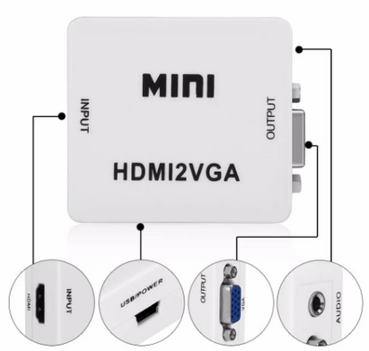 Конвертер адаптер с HDMI на VGA USB питание и аудио spar-4272 фото