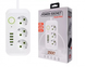 Сетевой фильтр (удлинитель) Power - Socket F09U 3 розетки 4 USB + Type-C 2метра черный, белый JumpexPof-3065 фото 1