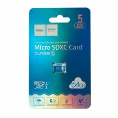 Карта памяти Hoco microSDXC 64 GB Card Class 10, Черный