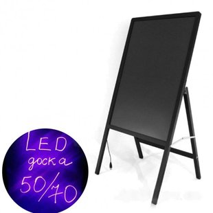 Флуоресцентная Лед доска 50x70 Shiny FLUORECENT BOARD with stand на стойке c фломастером и салфеткой spar-6981 фото