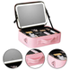 Дорожная косметичка-чемодан с LED зеркалом pink DomtePof-288 Pink фото 4