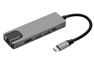 Hub для Макбука и смартфонов Type C to HDTV 5в1 DtopePof-HUB4K фото