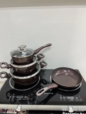 Набор посуды с гранитным покрытием на 7 предметов Higer Kitchen НК-314 Кофе ZPshka-НК-314 COFFEE фото