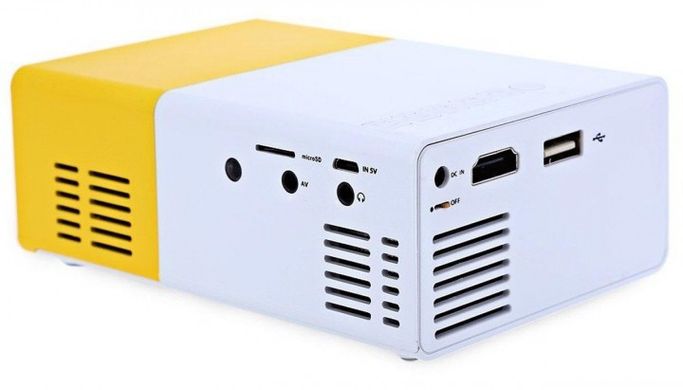 Мультимедійний портативний проектор UKC YG-300 з динаміком White/Yellow Vener-157 фото