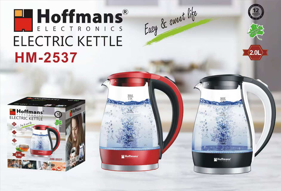 Электрочайник Hoffmans стекло 2,0L 2000W HM-2537 MagnitoptPof-11354 фото