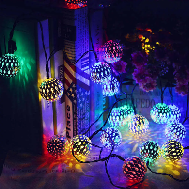 Гірлянда світлодіодна Кулька металева золота, 20 LED, Мультицвет OptDropPof-2123877 фото