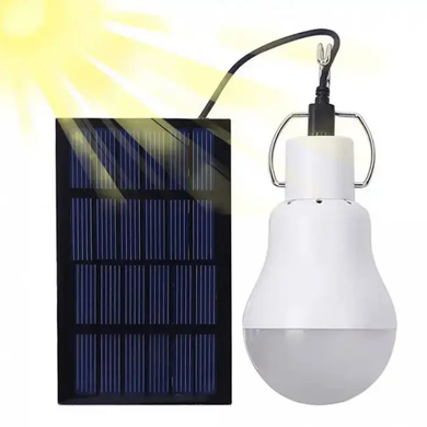 Портативна світлодіодна лампа із сонячною панеллю Solar Panel 10W Біла power-7 фото