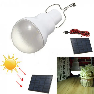 Портативна світлодіодна лампа із сонячною панеллю Solar Panel 10W Біла power-7 фото