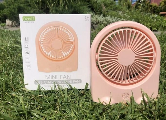 USB мінівентилятор настільний акумуляторний дві швидкості Mini Fan DD-5576 Rainberg-Mini Fan DD-5576 фото