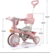 Трехколесный велосипед Baby Carriage 588 розовый или синий с родительской ручкой и корзинкой JumpexPof-4933 фото 3