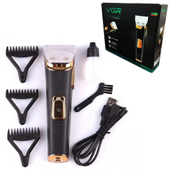 Професійна акумуляторна машинка тример для стриження волосся й бороди бритва для чоловіків VGR V-022  Rainberg-VGR V-022 фото