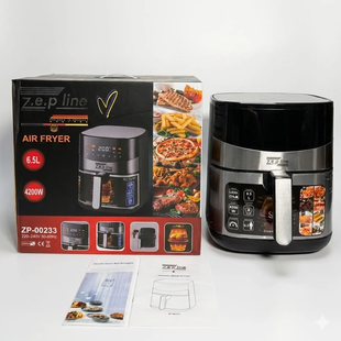 Аэрофритюрница мультипечь Zepline ZP-00233 (6.5 л, 4200 Вт) с двумя ТЭНами и сенсорным управлением ZplinePof-ZP-00233 фото