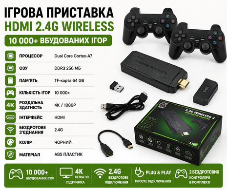 Компактная приставка игровая HDMI Game Stick Lite M8 64 Gb 4K Ultra HD ANDoptPoof-2404 фото