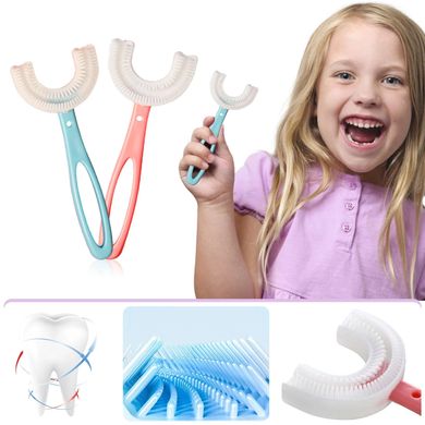 Детская U-образная зубная щетка капа для детей от 2 до 12 лет 56743355 фото