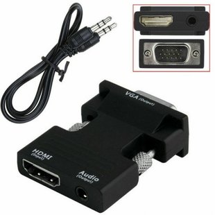 Конвертер з HDMI на VGA OUT Black spar-6737 фото