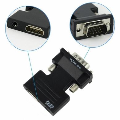 Конвертер з HDMI на VGA OUT Black spar-6737 фото