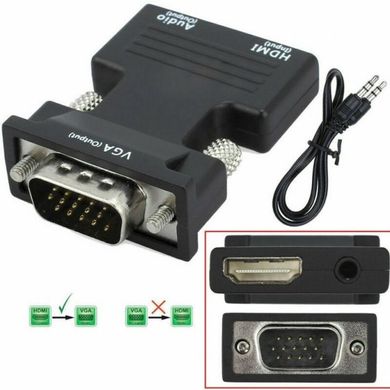 Конвертер з HDMI на VGA OUT Black spar-6737 фото