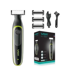 Аккумуляторный триммер для бороды и усов VGR V-017 Беспроводная бритва со сменными насадками Rainberg-V-017 фото