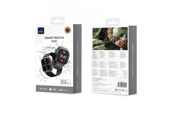 Годинник Wiwu SW05 Smart watch Чорний, Сірий Kmt5Pof-000081392 фото