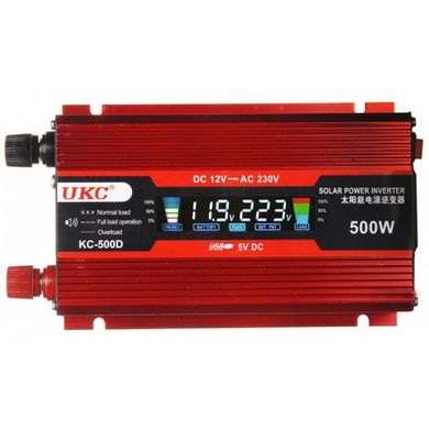 Перетворювач автоінвертор UKC 12V-220V 500W LCD KC-500D spar-3738 фото