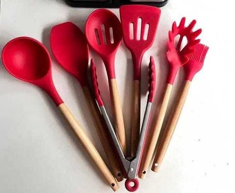 Набір ножів та кухонне начиння 17 предметів Zepline ZP-047 Червоний HG-ZP-047 RED фото