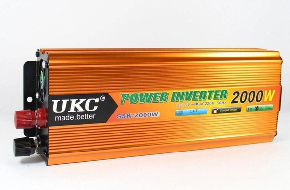 Перетворювач напруги автомобільний інвертор UKC SSK-2000W 12v-220v модифікована синусоїда power-13 фото