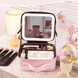 Дорожная косметичка-чемодан с зеркалом pink Yakaa-M16152/1 фото 4