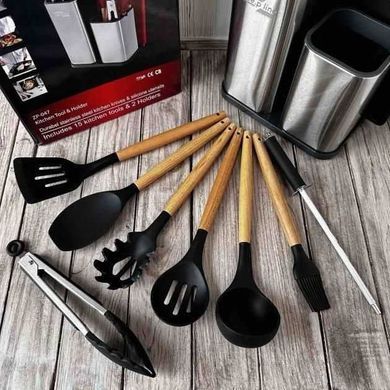 Набор ножей и кухонная утварь 17 предметов Zepline ZP-047 Черный HG-ZP-047 BLACK фото