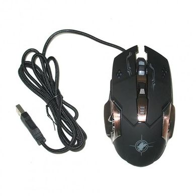 Дротова комп'ютерна ігрова мишка з підсвічуванням Gaming Mouse X6 чорний spar-4713-40 фото