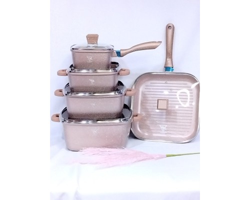 Набір квадратних каструль + сковорідка гриль TK 00205 (10 предметів) TopkitchenPof-TK 00205 фото