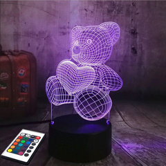 Акриловый 3D ночник-светильник мишка PrinsPersii- 7855 фото