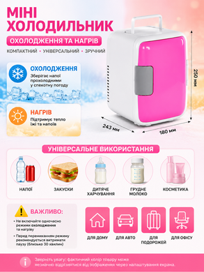 Автомобильный мини-холодильник 4L / Портативный холодильник 2 режима 48 Вт OptDropPof-Jam1623 фото
