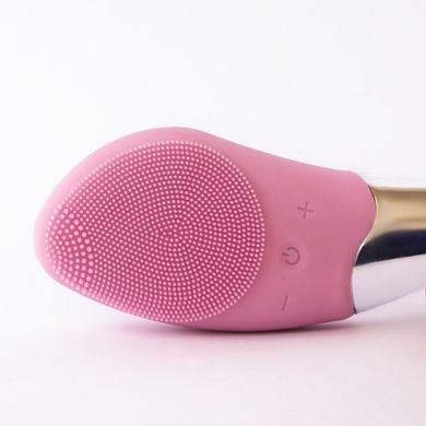 Електрична силіконова щітка-масажер для обличчя Sonic Facial Brush рожева Vener-TV-702 фото