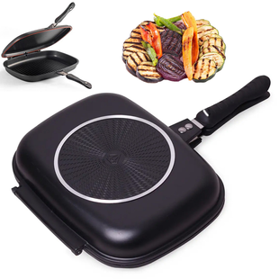 Double grill PAN Гриль сковорідка 32 см GrantoptPof-7119 фото
