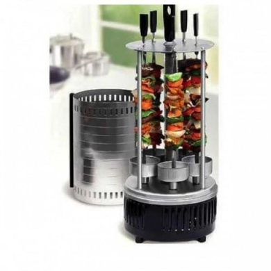 Электрическая шашлычница вертикальная GH-1286 на 5 шампуров 1000W BBQ чёрная HG-GH-1286 фото