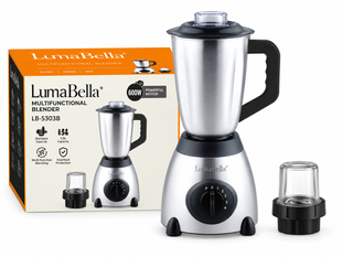 Блендер LumaBella LB-53039 &mdash; 800 Вт, чаша 1,5 л, дополнительный измельчитель BobbytecPof-LB-53039 фото