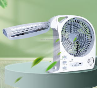 Вентилятор портативный (GD-8028/N283) 6в1 (8", LED лампа, радио, солн.пан., 2 скорости, 10Вт, Bluetooth, USB, 3.2V/5500 мАч) MeladPof-17162 фото