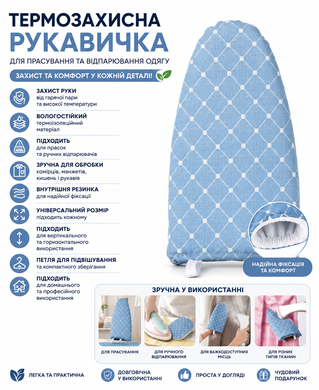 Термозащитная перчатка TelsGloves для утюжки и отпаривания одежды, голубая OptDropPof-G7117 фото