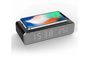 Цифровые часы с беспроводной зарядкой Digital clock wireless charging GrantoptPof-7876 фото