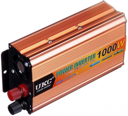 Преобразователь напряжения инвертор UKC SSK 1000W AC/DC 12V-220V золотой EuromaxPof-7196 фото