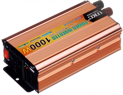 Преобразователь напряжения инвертор UKC SSK 1000W AC/DC 12V-220V золотой EuromaxPof-7196 фото