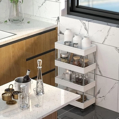 Напольная полка-органайзер Bathroom Rack для ванной и кухни, 4 яруса DtopePof-DT-10 фото
