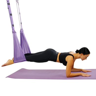 Гамак для йоги Air Yoga rope фиолетовый для спорта, фитнеса JumpexPof-13520 фото