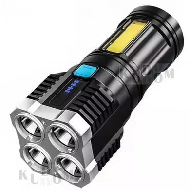 Світлодіодний ручний акумуляторний ліхтар L S03 переносний LED+COB кишеньковий ліхтар USB ЮСБ 5555 фото