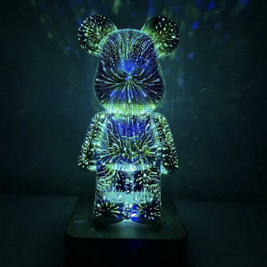 3D нічник світильник Ведмедик Феєрверк MAG-732  magn-11003 фото